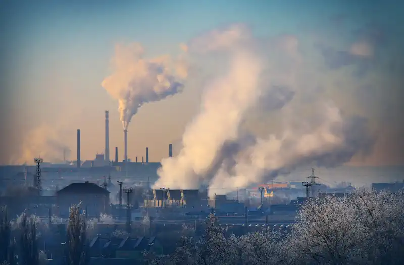 Carcinogenic smoke coming out of a factory