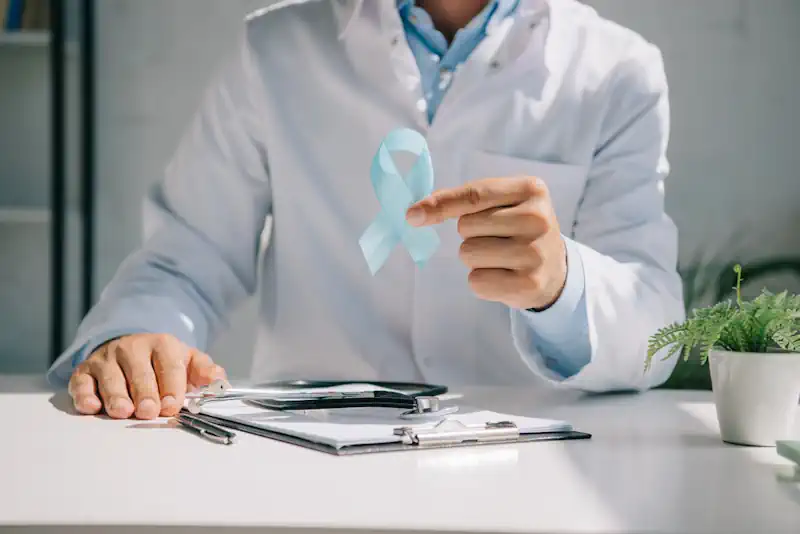 Doctor with Cancer Awareness Ribbon